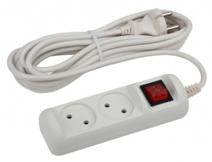 U-2s-5m-2x1 Удлин-ль без заземл, с выкл, 2гн, 5м, ПВС, 2х1мм2, 10А (20/720) | Б0044048 | ЭРА