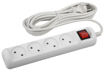 U-4s-5m-2x1 Удлин-ль без заземл, с выкл, 4гн, 5м, ПВС, 2х1мм2, 10А (20/720) | Б0044054 | ЭРА