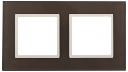 14-5102-31 Электроустановка ЭРА Рамка на 2 поста, стекло, Эра Elegance, мокко+сл.к | Б0034503 | ЭРА