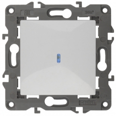 14-1102-01 Электроустановка ЭРА Выключатель с подсветкой, 10АХ-250В, IP20, Эра Elegance, белый | Б0034215 | ЭРА