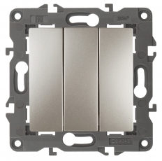 14-1107-04 Электроустановка ЭРА Выключатель тройной, 10АХ-250В, IP20, Эра Elegance, шампань | Б0034253 | ЭРА