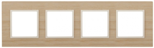 14-5304-11 Электроустановка ЭРА Рамка на 4 поста, дерево, Эра Elegance, клён+сл.кость | Б0034588 | ЭРА