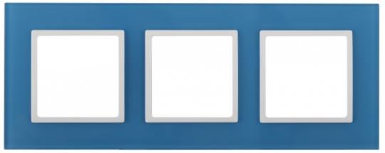 14-5103-28 Электроустановка ЭРА Рамка на 3 поста, стекло, Эра Elegance, голубой+бел | Б0034518 | ЭРА