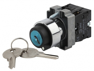 Переключатель LAY5-BG45 на 2 положения с ключом без фиксации (20/200/4000) | Б0045688 | ЭРА