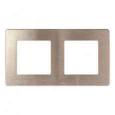 Рамка для розеток и выключателей серия 12 12-5102-04 на 2 поста, сатин, шампань | Б0052512 | ЭРА