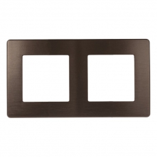 Рамка для розеток и выключателей серия 12 12-5102-13 на 2 поста, сатин, бронза | Б0052516 | ЭРА