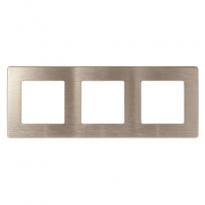 Рамка для розеток и выключателей серия 12 12-5103-04 на 3 поста, сатин, шампань | Б0052522 | ЭРА