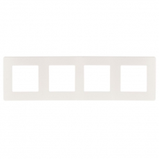 Рамка для розеток и выключателей серия 12 12-5104-01 на 4 поста, сатин, белый | Б0052529 | ЭРА