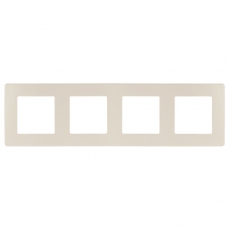 Рамка для розеток и выключателей серия 12 12-5104-02 на 4 поста, сатин, слоновая кость | Б0052530 | ЭРА