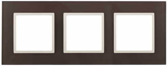 14-5103-31 Электроустановка ЭРА Рамка на 3 поста, стекло, Эра Elegance, мокко+сл.к | Б0034521 | ЭРА