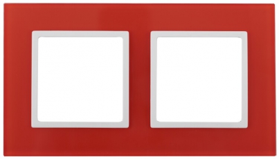 14-5102-23 Электроустановка ЭРА Рамка на 2 поста, стекло, Эра Elegance, красный+бел | Б0034496 | ЭРА