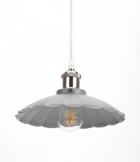 Светильник подвесной PL3 GR/SN металл, E27, max 60W, d245 мм, шагрень серый/сатин никель | Б0037436 | ЭРА