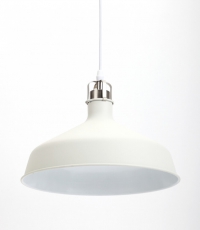 Светильник подвесной PL2 WH/SN металл, E27, max 60W, d300 мм, шагрень белый/сатин никель | Б0037434 | ЭРА