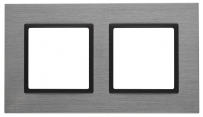 14-5202-42 Электроустановка ЭРА Рамка на 2 поста, металл, Эра Elegance, титан+антр | Б0034552 | ЭРА