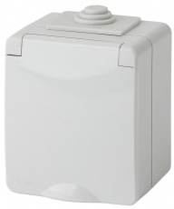 Розетка 2P+E IP65, 16A-250В, 11-2601-03, ОУ, серый | Б0035988 | ЭРА