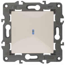 14-1102-02 Электроустановка ЭРА Выключатель с подсветкой, 10АХ-250В, IP20, Эра Elegance, сл.кость | Б0034216 | ЭРА