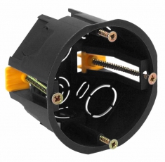 Коробка КУП 68х45мм для полых стен саморез. пласт. лапк. черная IP30 KUP-68-45-black | Б0037432 | ЭРА