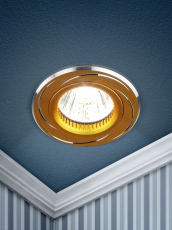 Светильник точечный встраиваемый под лампу KL34 50Вт MR16 золото/хром алюминиевый | C0043821 | ЭРА