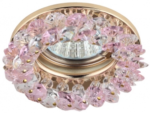 Светильник точечный встраиваемый под лампу DK16 50Вт MR16 GU5.3 золото/прозрачный розовый | C0043795 | ЭРА