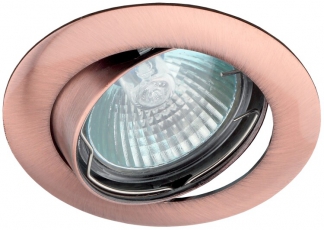Светильник встраиваемый литой под лампу KL1A SC поворотный MR16, 12V/220V, 50W медь (100/1400) | C0043345 | ЭРА