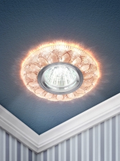 Светильник точечный встраиваемый под лампу DK LD5 MR16 50Вт GU5.3 розовый с подсветкой | Б0028089 | ЭРА