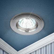 Светильник точечный встраиваемый под лампу KL55 50Вт MR16 хром литой | Б0017099 | ЭРА