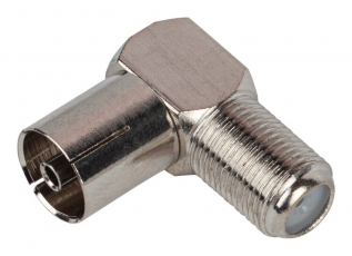 Переходник Simple RS-A03 гнездо F-гнездо TV угловой | Б0048294 | ЭРА