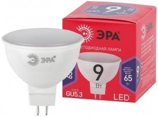 Лампа светодиодная ЭКО LED MR16-9W-865-GU5.3 R (диод, софит, 9Вт, хол, GU5.3) | Б0045353 | ЭРА