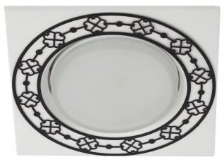 Светильник точечный встраиваемый KL78 WH/BK под лампу Gx53 квадратный,220V,13W,белый/черный | Б0037367 | ЭРА