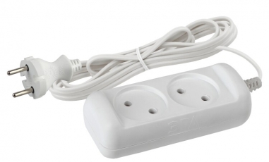 Удлинитель Россия UX-2-3m Удлин-ль без заземл, 2x0.75мм2, ШВВП, 2гн, 3м | Б0038558 | ЭРА