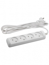 Удлинитель электрический UX(6)-4-3m без заземления 4 розетки 3м ПВС 2 x 0,75 мм2 6А белый | Б0038570 | ЭРА