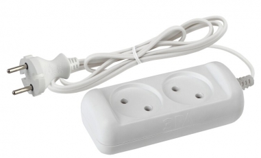 Удлинитель электрический UX-2-5m без заземления 2 розетки 5м ШВВП 2x0,75мм2 6А | Б0038559 | ЭРА