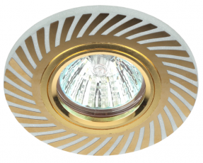 Светильник точечный декоративный DK LD39 WH/GD /1 cо светодиодной подсветкой MR16, белый/золото (50/1500) | Б0048936 | ЭРА