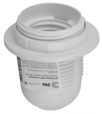 Патрон Е27 с кольцом, термостойкий пластик, белый (50/200/7200) | Б0019238 | ЭРА