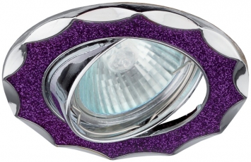 Светильник точечный встраиваемый под лампу DK17 50Вт MR16 хром/фиолетов | C0043758 | ЭРА