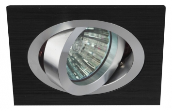 Светильник встраиваемый точечный литой под лампу KL57А SL/BK поворотный 