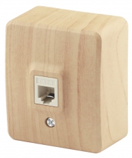 Розетка телефонная 11-3202-11 RJ11, ОУ, Эксперт, сосна (16/160/3200) |Б0020729 | ЭРА