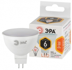 Лампа светодиодная LED 6Вт GU5.3 220В 2700К smd MR16 отражатель (рефлектор) | Б0020542 | ЭРА