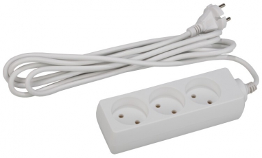 Удлинитель U-3-3m без заземл., 2x0.75мм2, 3гн, 3м (10/770) |Б0019251 | ЭРА