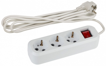 Удлинитель UX-3es-3m с заземл, 3x0.75мм2, с выкл, 3гн, 3м (20/600) |Б0023162 | ЭРА