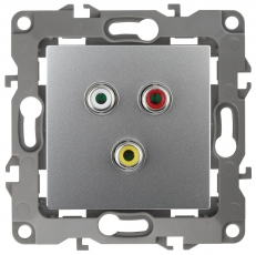 Розетка RCA 12-3113-03 , алюминий (10/100/3200) |Б0027473 | ЭРА