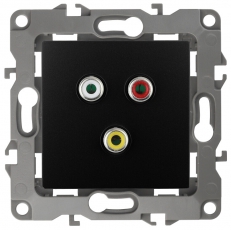 Розетка RCA 12-3113-05 , антрацит (10/100/3200) |Б0027475 | ЭРА