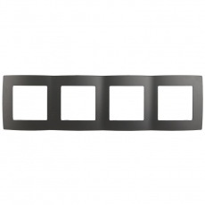 Рамка на 4 поста 12-5004-12 , графит (10/100/2000) |Б0019378 | ЭРА