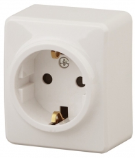 Розетка 11-2203-02 2P+E Schuko, 16АХ-250В, ОУ, Эксперт, сл.кость (16/160/3200) |Б0020686 | ЭРА