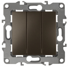 Выключатель тройной 12-1107-13 10АХ-250В, бронза (10/100/2500) |Б0019300 | ЭРА