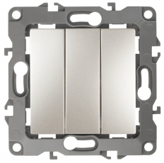 Выключатель тройной 12-1107-15 10АХ-250В, перламутр (10/100/2500) |Б0019302 | ЭРА