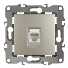 Розетка телефонная 12-3105-04 RJ11, шампань (10/100/2400) |Б0014714 | ЭРА