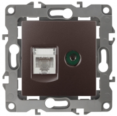Розетка информационная+TV 12-3110-13 RJ45+TV, бронза (10/100/2500) |Б0027448 | ЭРА