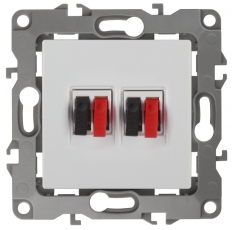 Розетка аудио двойная 12-3112-01 белый (10/100/3200) |Б0027461 | ЭРА