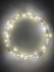 Гирлянда светодиодная Нить 5 м теплый свет, на эл.пит.АА, ENIN -5NW (100/2500) | Б0047960 | ЭРА